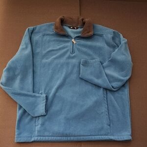 St Johns Bay Large, Teal, Turquoise, Bluish Fleece,1/4 Zip Pullover, W/Pockets